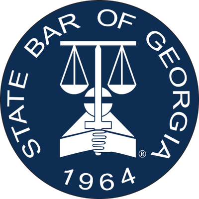 Georgia State Bar official logo with blue and gold seal emblem for legal accreditation